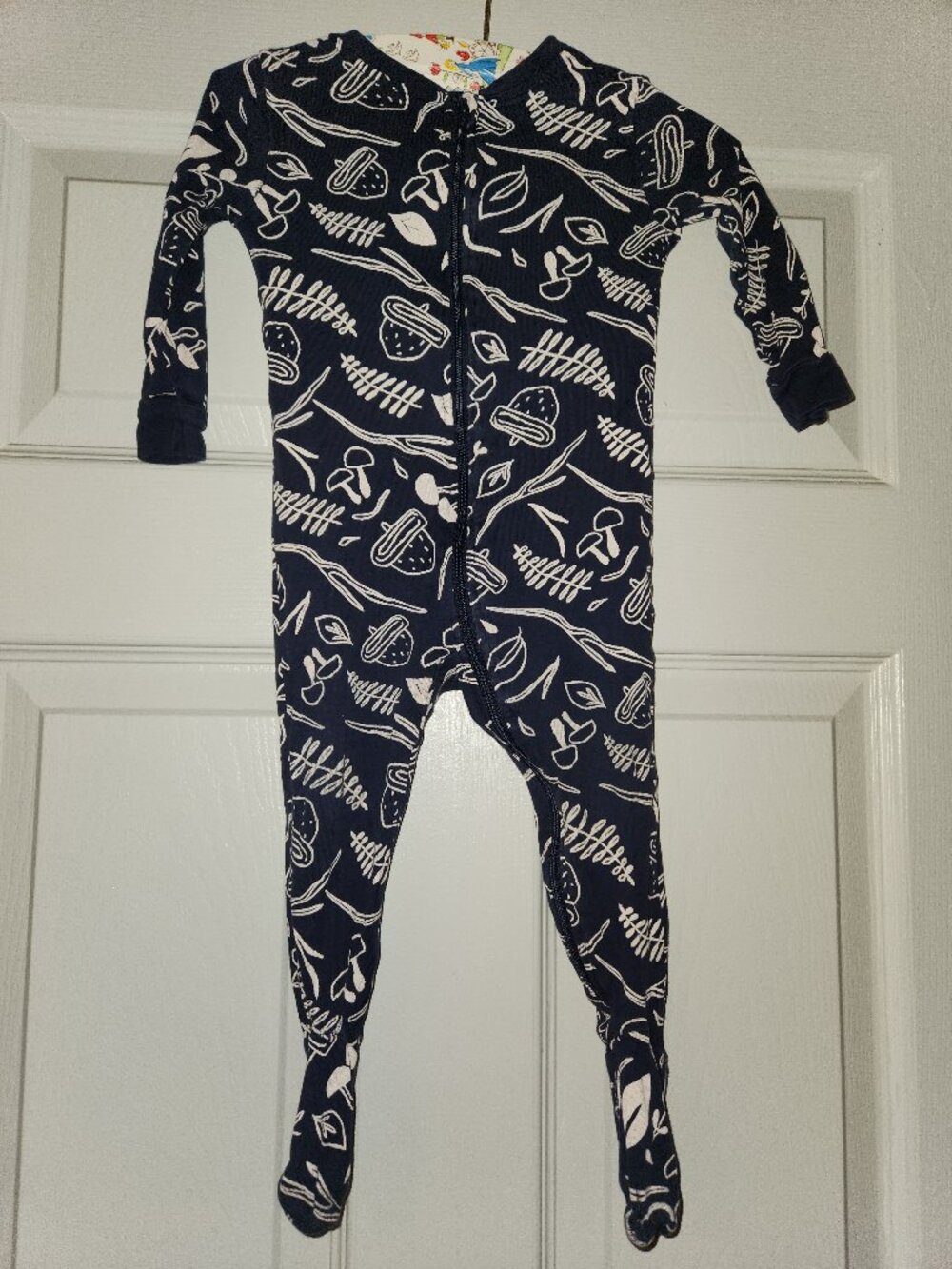 Dip Baby Woodland Footed Sleeper Pajamas 12-18M Navy Zip Up